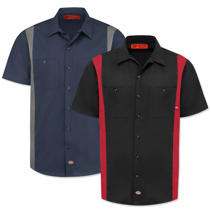 Dickies Colorblock Industrial Work Shirt - Black / Dark Charcoal 3 Dickies Colorblock Industrial Work Shirt - Black / Dark Charcoal