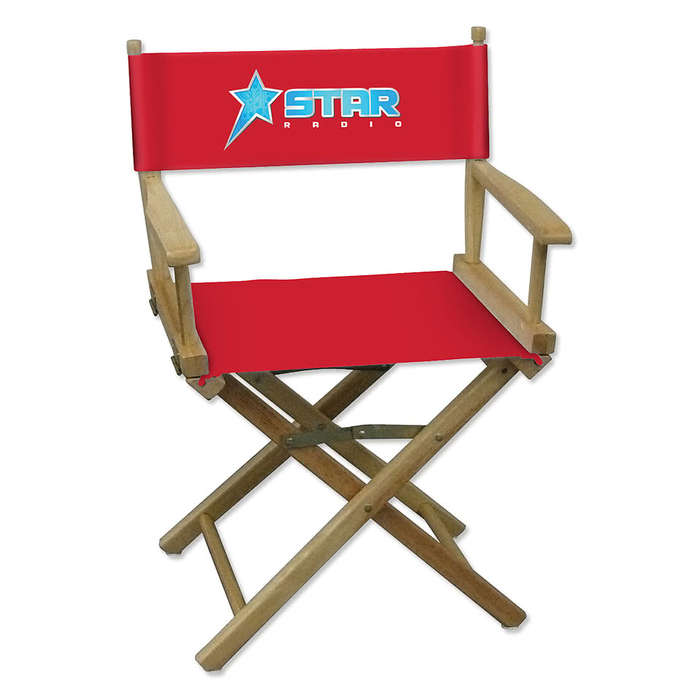 Full Color Table-Height Director's Chair - Burgundy