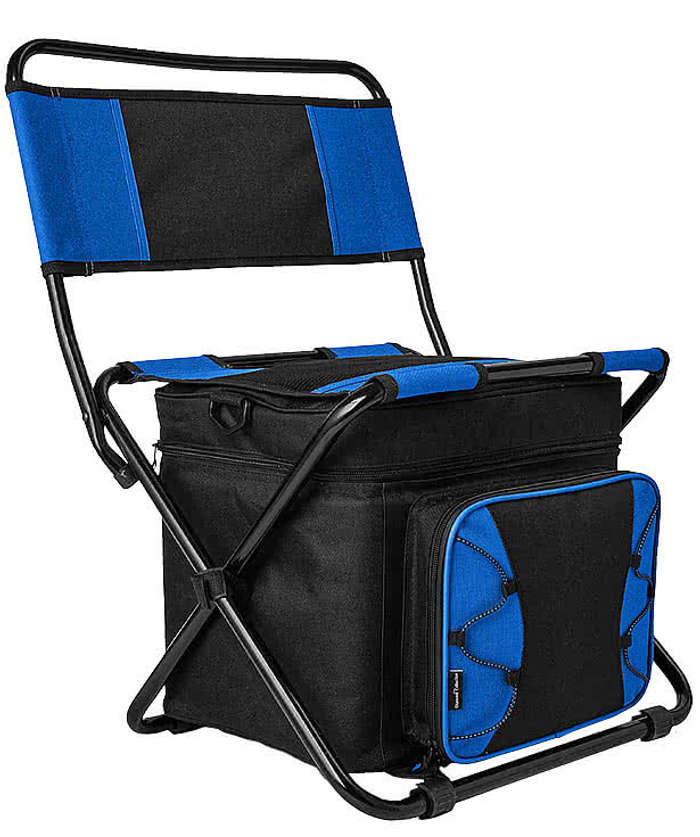 Insulated Folding 40 Can Cooler Chair - Grey