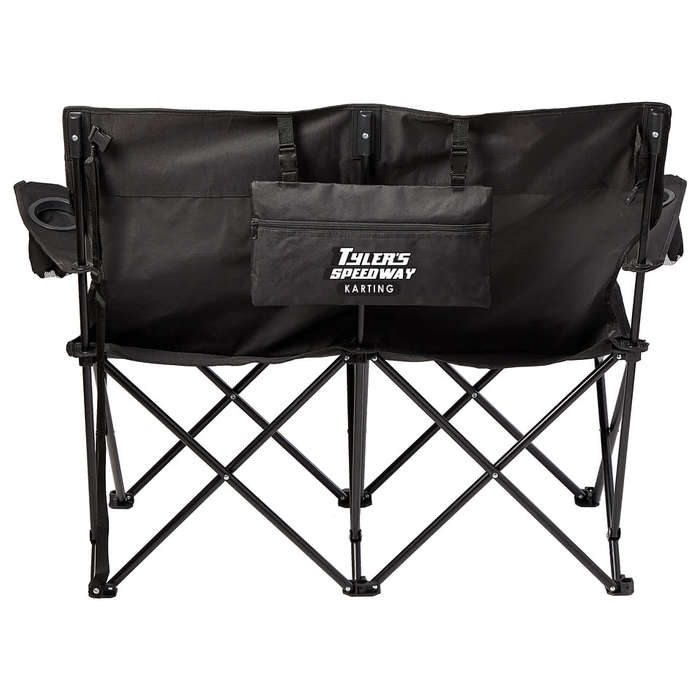 Double Seater Folding Chair - Black