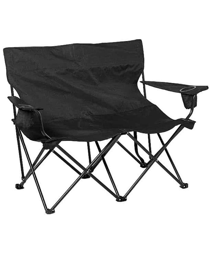 Double Seater Folding Chair - Black 3 Double Seater Folding Chair - Black