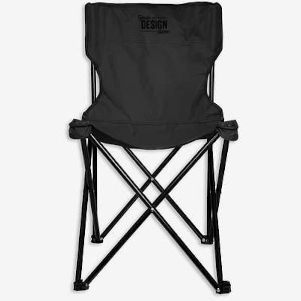 Full Color Recycled Folding Chair with Carrying Bag - Black