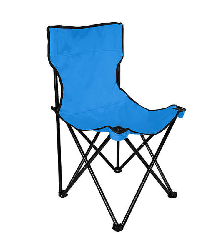 Full Color Recycled Folding Chair with Carrying Bag - Black