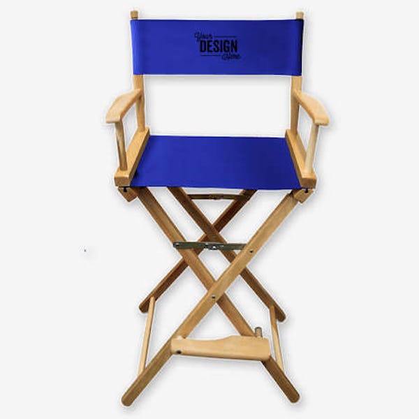 Full Color Bar-Height Director's Chair - Royal