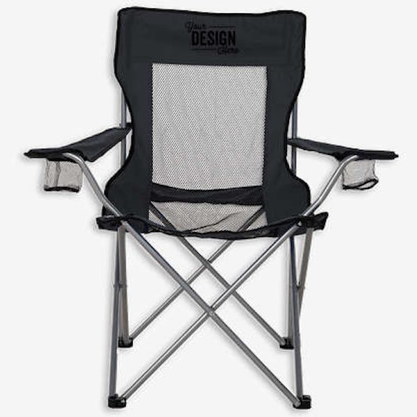 Mesh Folding Chair with Carrying Case - Black