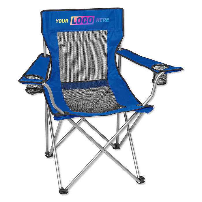 Mesh Folding Chair with Carrying Case - Black
