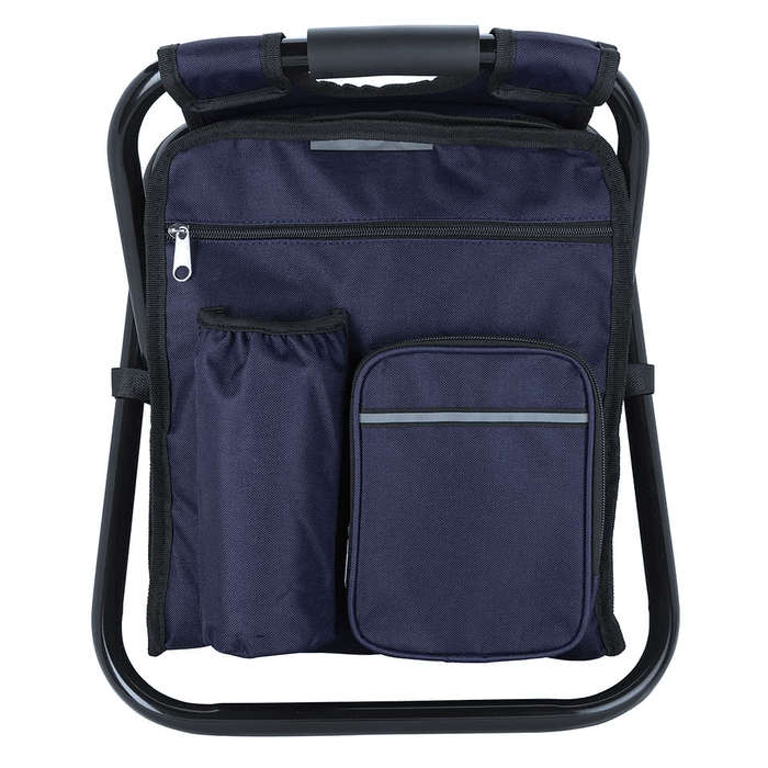 Full Color Take-n-Go Backpack Cooler Chair - Navy
