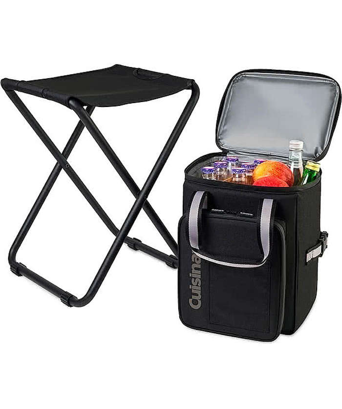 Full Color Cuisinart Folding Chair Backpack Cooler - Black