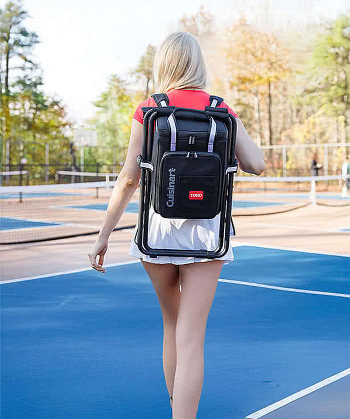 Full Color Cuisinart Folding Chair Backpack Cooler - Black