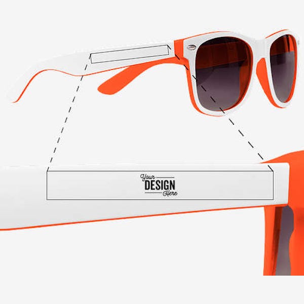 Two-Tone Malibu Sunglasses - Orange / White