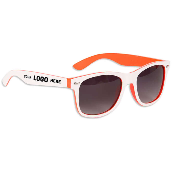 Two-Tone Malibu Sunglasses - Orange / White