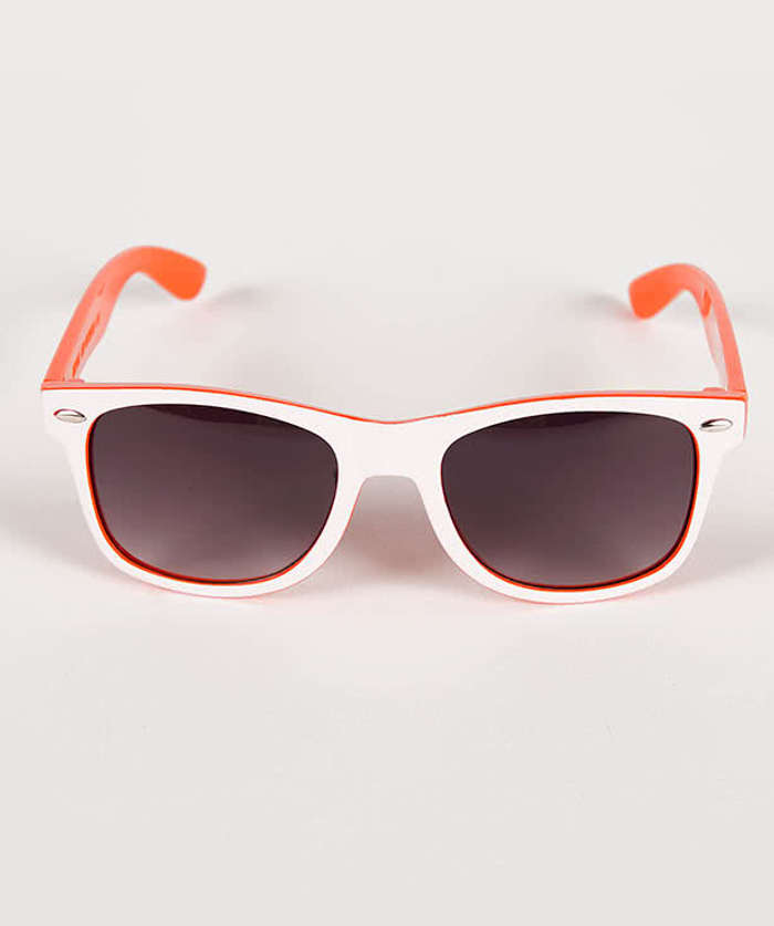 Two-Tone Malibu Sunglasses - Orange / White 3 Two-Tone Malibu Sunglasses - Orange / White