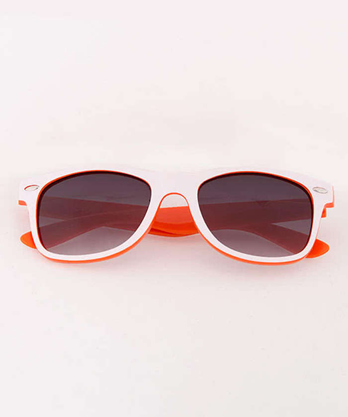 Two-Tone Malibu Sunglasses - Orange / White 6 Two-Tone Malibu Sunglasses - Orange / White