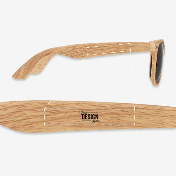 Allen Faux Wood Finish Sunglasses - Natural