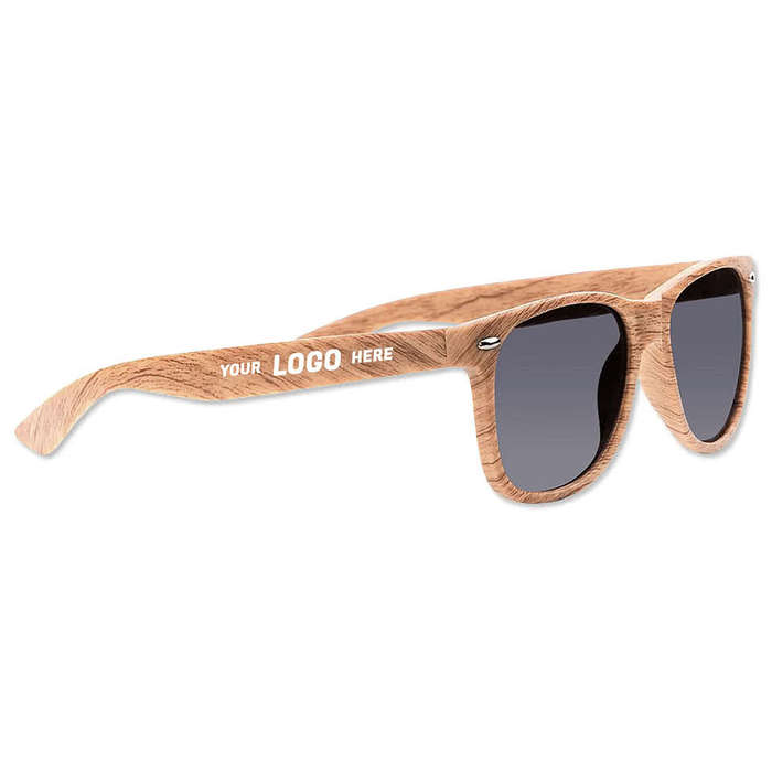 Allen Faux Wood Finish Sunglasses - Natural