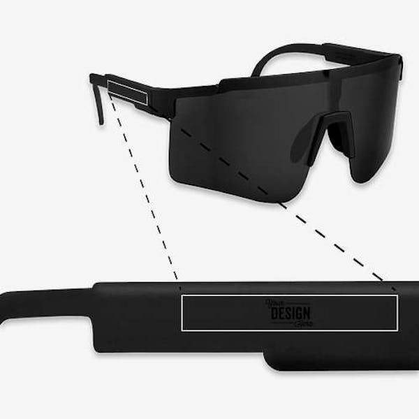 Jagger Recycled Shield Sunglasses - Black With Black Lenses