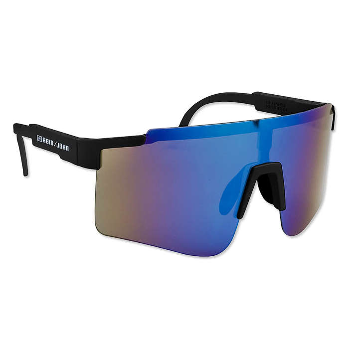 Jagger Recycled Shield Sunglasses - Black With Black Lenses