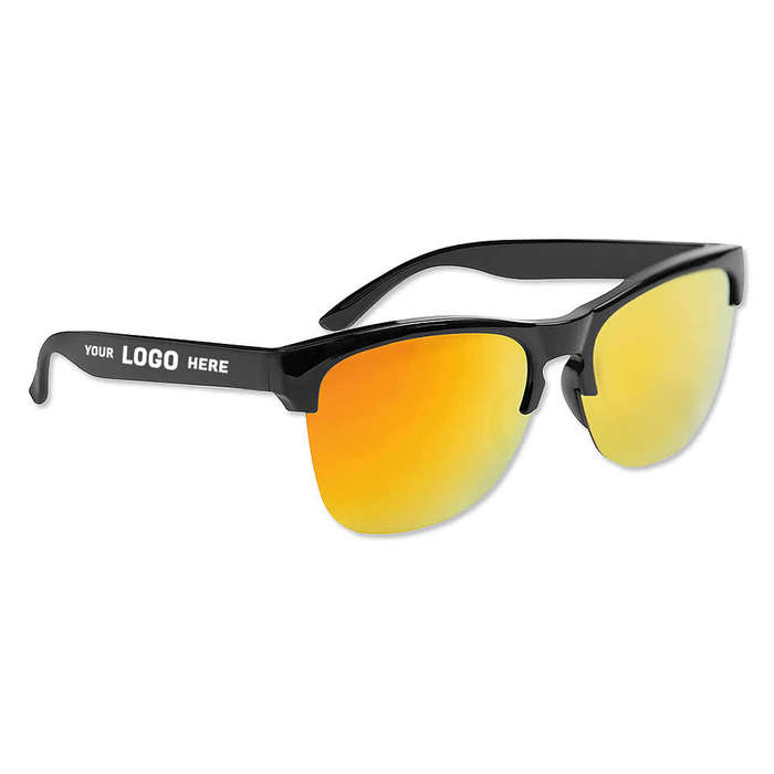 Bentley Recycled Half-Rim Sunglasses - Black With Black Lenses