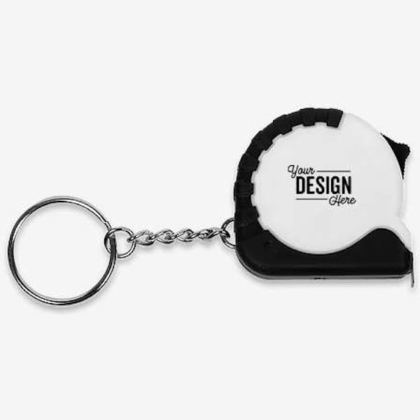 Mini Grip Tape Measure Keychain - White