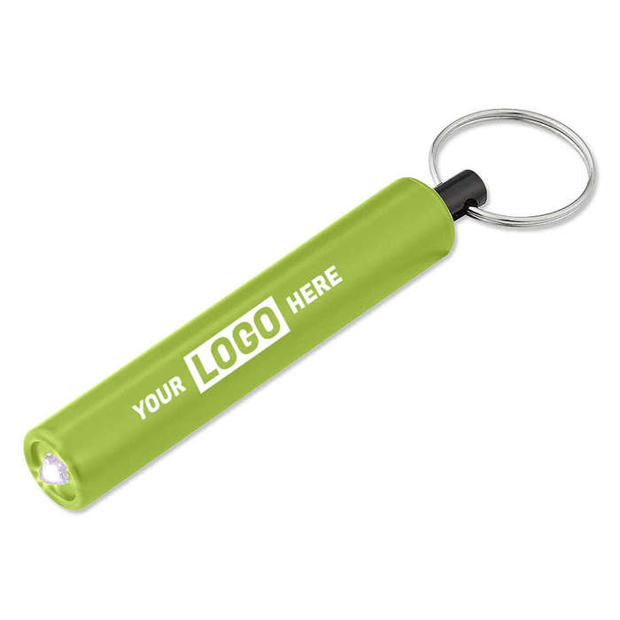 Mini Cylinder LED Flashlight Keychain - Silver