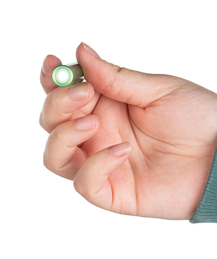 Mini Cylinder LED Flashlight Keychain - Silver