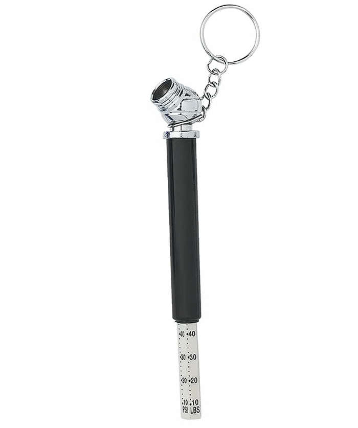 Mini Tire Gauge Keychain - Metallic Black