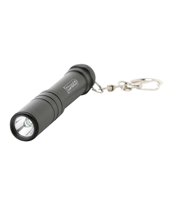 Laser Engraved Basecamp Pathfinder Flashlight Keychain - Black