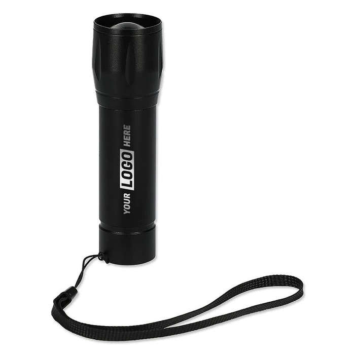 Laser Engraved Mini Eco Rechargeable Flashlight - Black