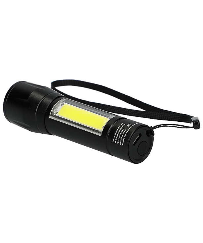 Laser Engraved Mini Eco Rechargeable Flashlight - Black 4 Laser Engraved Mini Eco Rechargeable Flashlight - Black