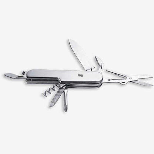 Laser Engraved 8-Function Stainless Steel Pocket Knife - Stainless Steel