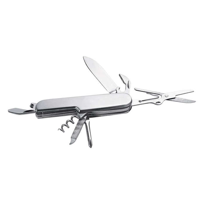 Laser Engraved 8-Function Stainless Steel Pocket Knife - Stainless Steel