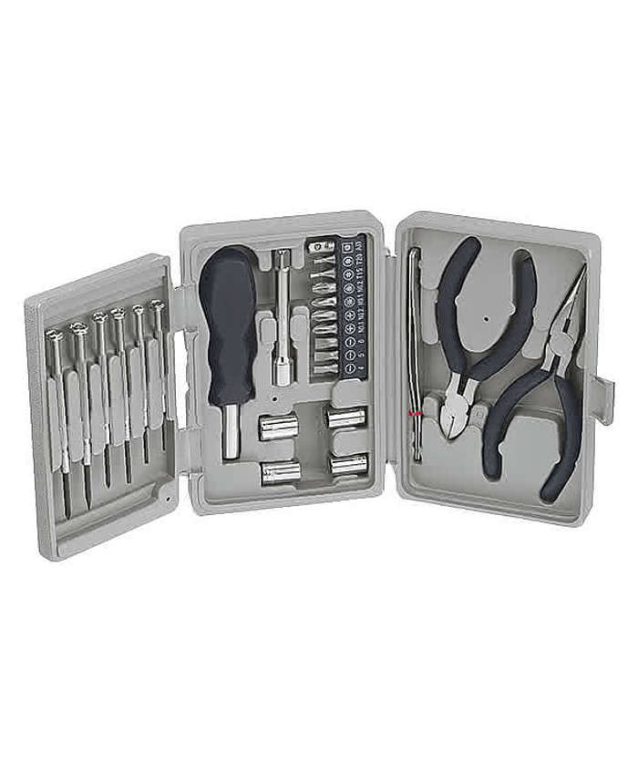 26-Piece Deluxe Carbon Steel Tool Kit - Gray 3 26-Piece Deluxe Carbon Steel Tool Kit - Gray