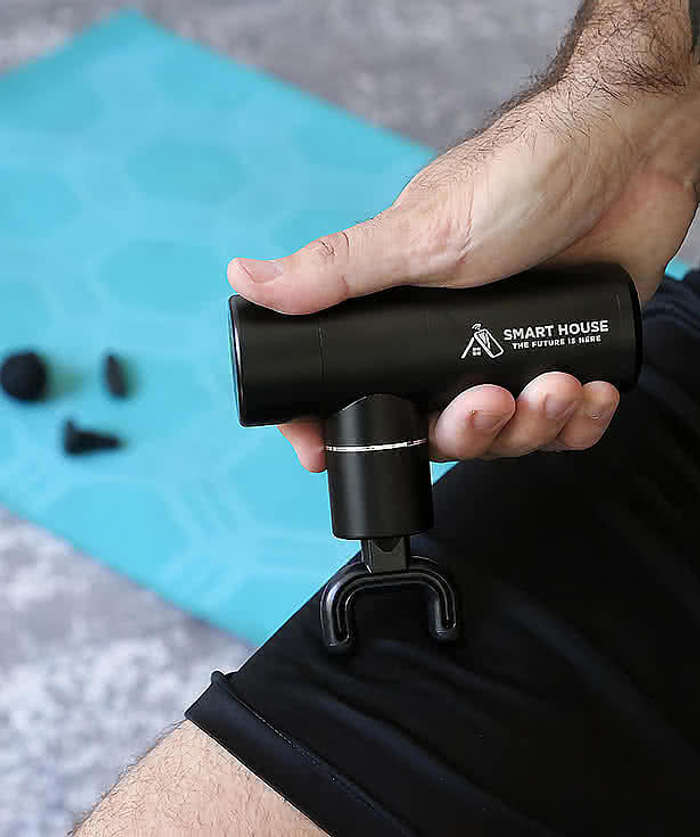 Laser Engraved Kneado Handheld Massage Gun - Black