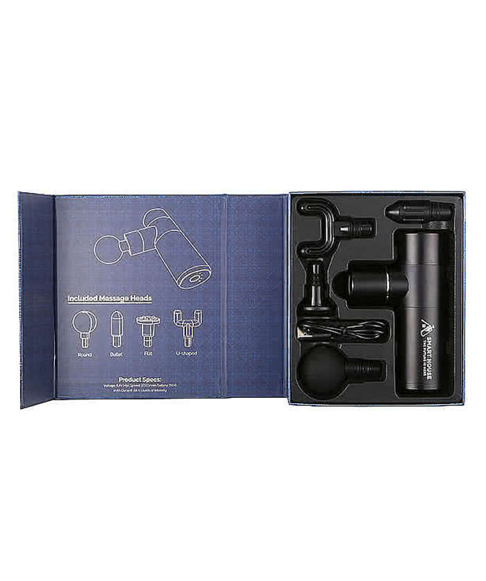 Laser Engraved Kneado Handheld Massage Gun - Black