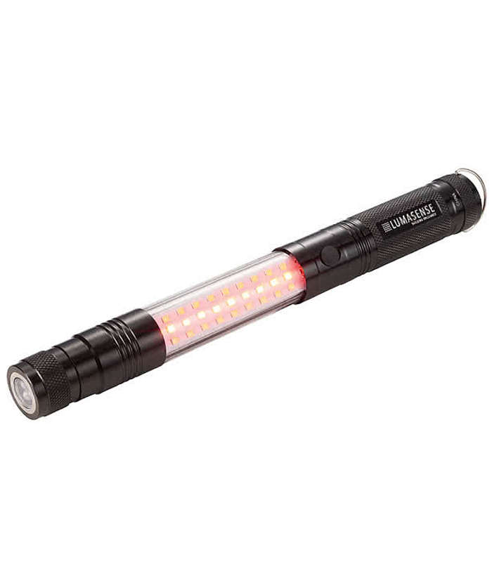 Laser Engraved Telescopic Magnetic COB LED Flashlight with Sidelight - Black