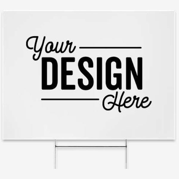 Full Color 24" x 18" Yard Sign with Metal Post - White