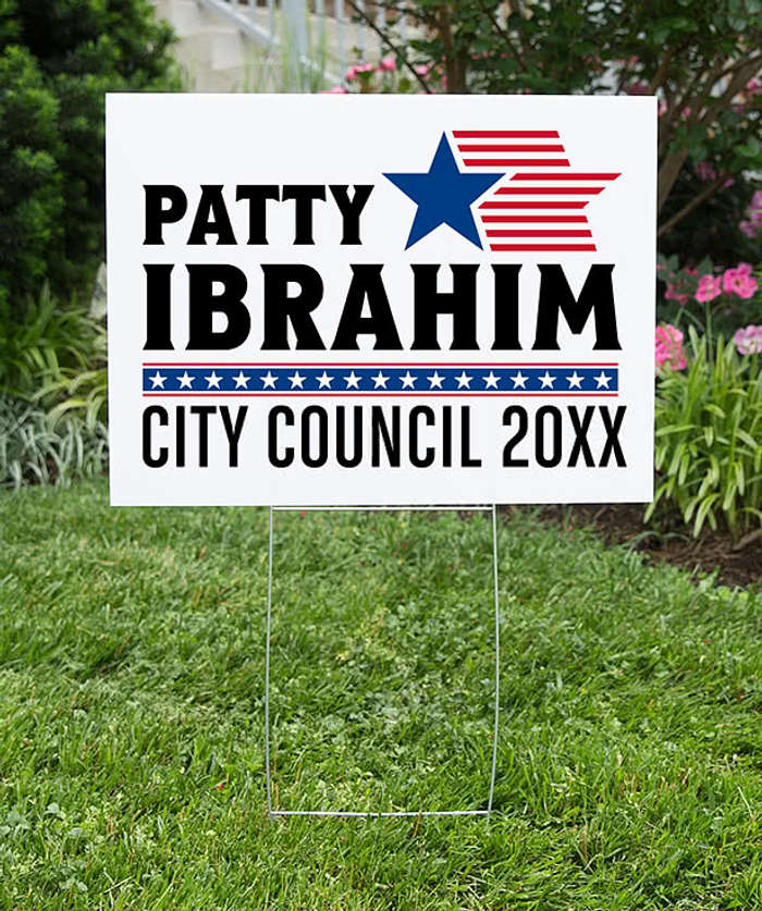 Full Color 24" x 18" Yard Sign with Metal Post - White
