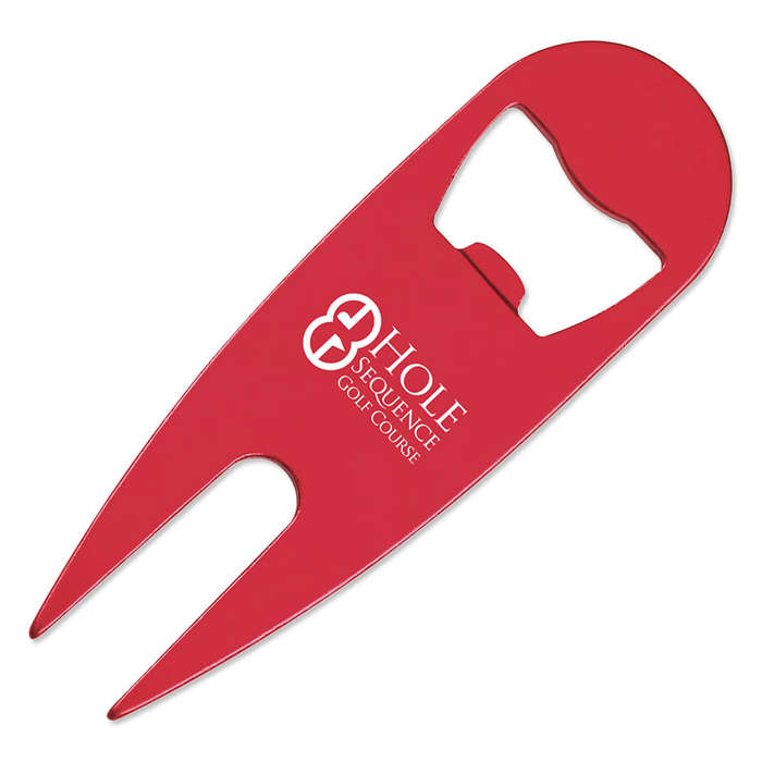 Laser Engraved Golf Divot Tool with Bottle Opener - Silver