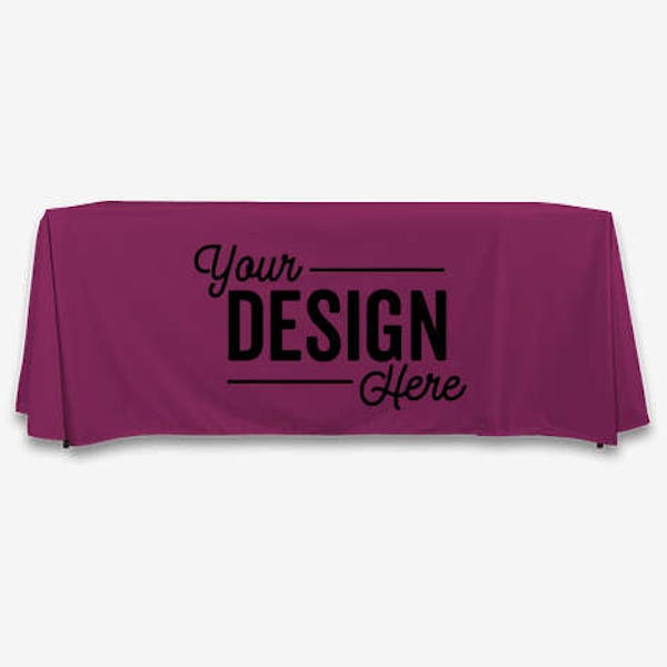 Full Color 6' LazerLine Throw Tablecloth - Mulberry