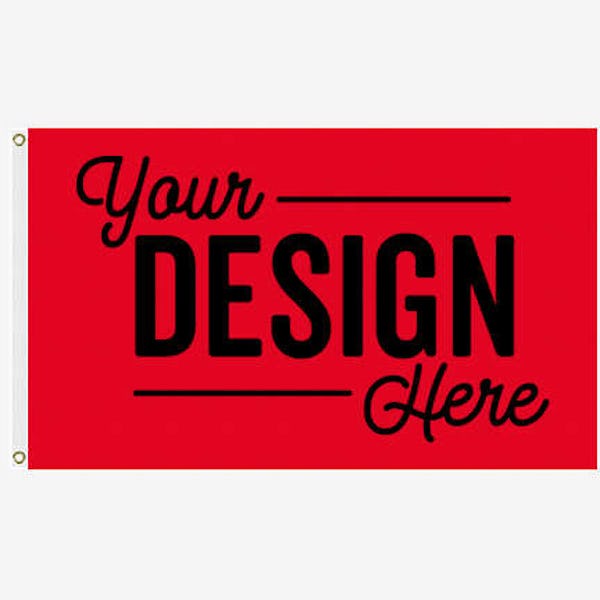 Full Color 5' x 3' Single Sided Flag - Red