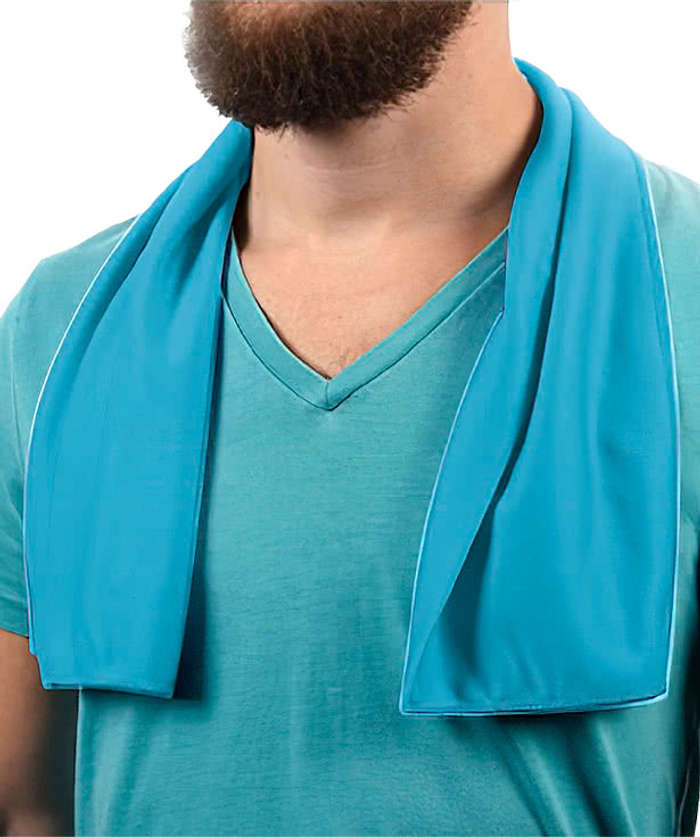 Recycled Sport Cooling Towel - Blue 4 Recycled Sport Cooling Towel - Blue