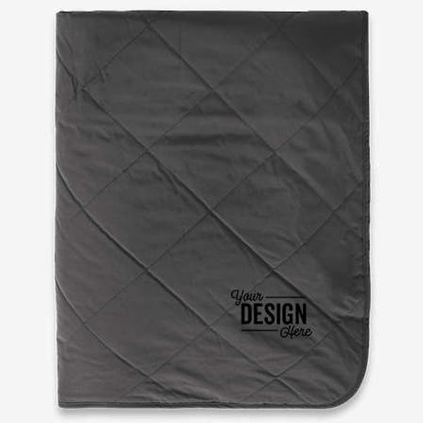 Eddie Bauer Quilted Insulated Fleece Blanket - Grey Steel