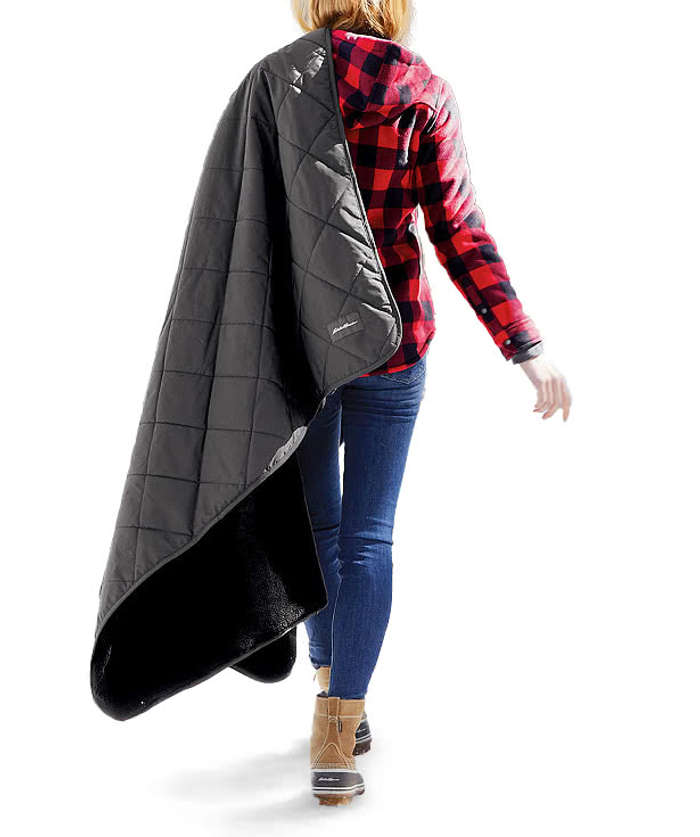 Eddie Bauer Quilted Insulated Fleece Blanket - Grey Steel 4 Eddie Bauer Quilted Insulated Fleece Blanket - Grey Steel