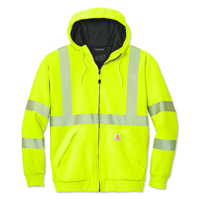 Carhartt Class 3 Heavyweight Safety Zip Hoodie - Brite Lime
