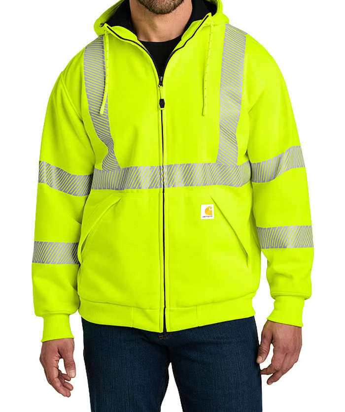 Carhartt Class 3 Heavyweight Safety Zip Hoodie - Brite Lime 3 Carhartt Class 3 Heavyweight Safety Zip Hoodie - Brite Lime