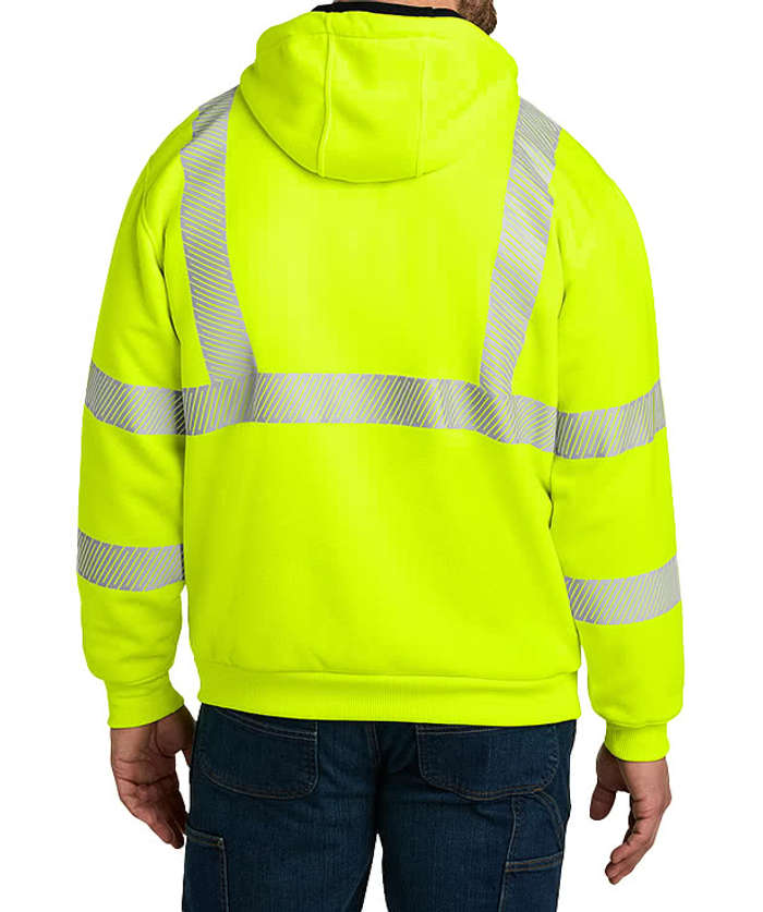 Carhartt Class 3 Heavyweight Safety Zip Hoodie - Brite Lime 4 Carhartt Class 3 Heavyweight Safety Zip Hoodie - Brite Lime