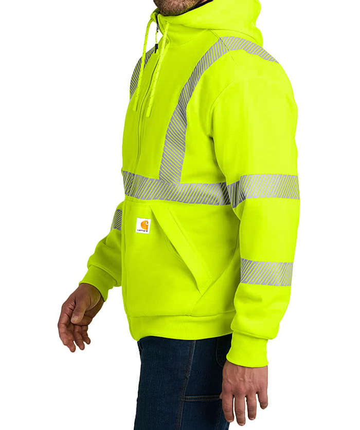 Carhartt Class 3 Heavyweight Safety Zip Hoodie - Brite Lime 5 Carhartt Class 3 Heavyweight Safety Zip Hoodie - Brite Lime