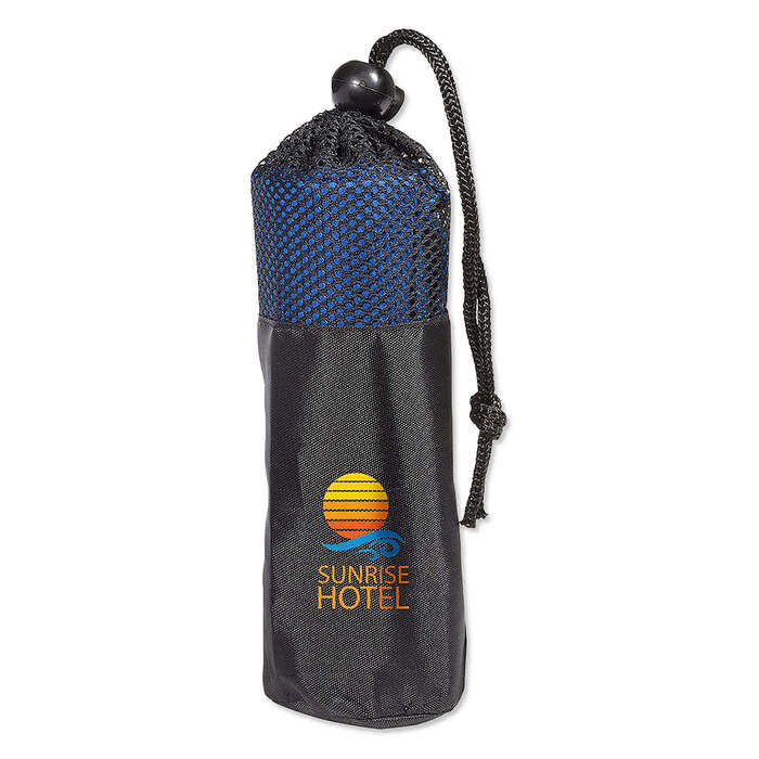Microfiber Quick Dry Cooling Towel with Pouch - Blue