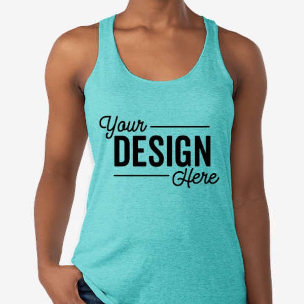 Next Level Women's Tri-Blend Racerback Tank - Tahiti Blue