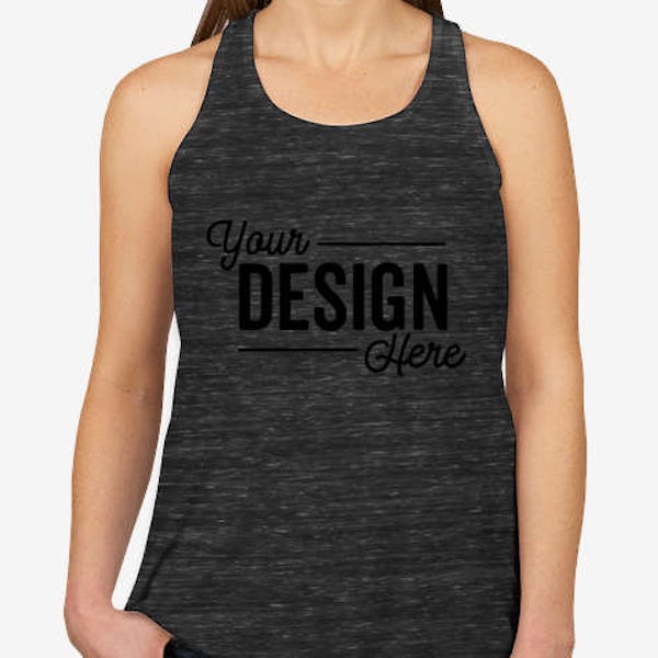 Bella + Canvas Women's Flowy Melange Racerback Tank - Black Marble